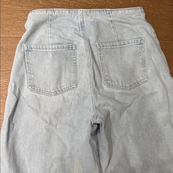 ZARA High Rise Button Fly Wide Leg Cropped Jeans size 6 - Picture 5 of 5